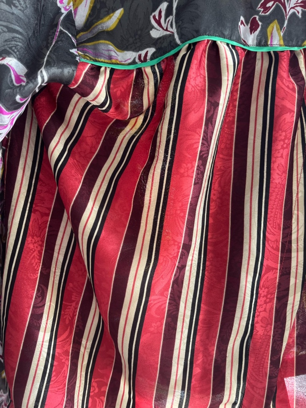 E by Eloise Anthropologie floral daisy  stripe boho funky blouse/pants XS - Picture 9 of 15